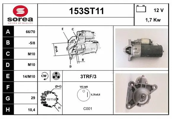 Démarreur STARTCAR 153ST11