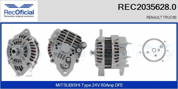 Alternateur RECOFICIAL REC2035628.0