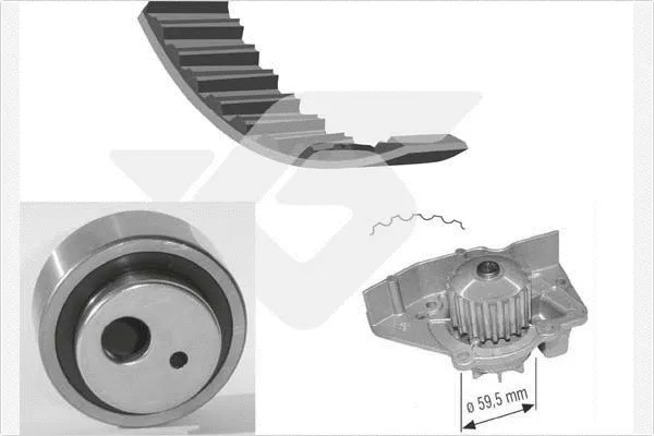 Pompe à eau + kit de courroie crantée HUTCHINSON KH 25WP11