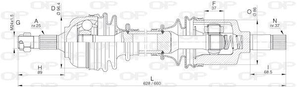 Arbre de transmission OPEN PARTS DRS6315.00