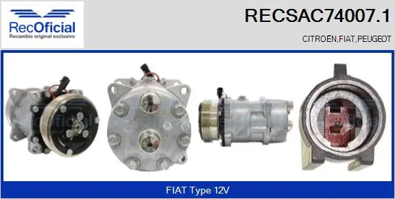 Compresseur, climatisation RECOFICIAL RECSAC74007.1