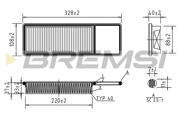Filtre à air BREMSI FA1705