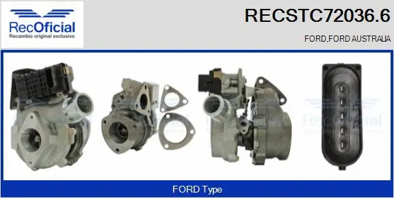 Turbocompresseur, suralimentation RECOFICIAL RECSTC72036.6