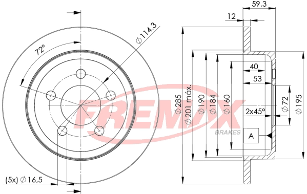 Disque de frein FREMAX BD-5122