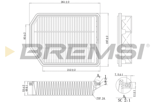 Filtre à air BREMSI FA1189