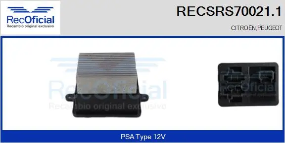 Résistance, pulseur d'air habitacle RECOFICIAL RECSRS70021.1