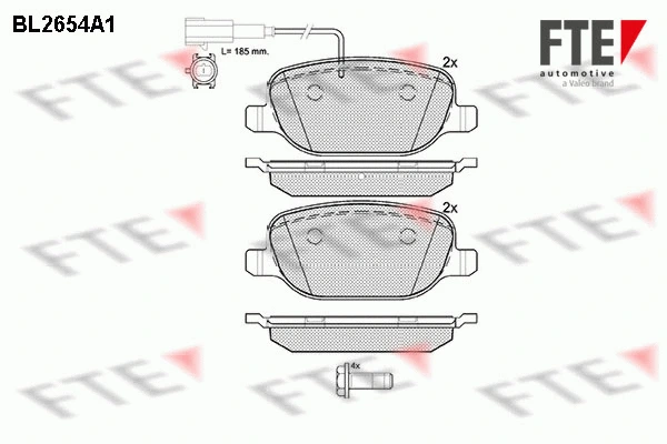 Kit de plaquettes de frein, frein à disque FTE 9010893