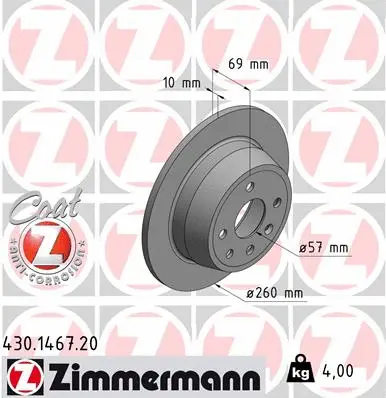 Disque de frein ZIMMERMANN 430.1467.20