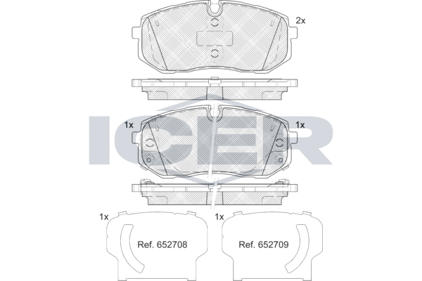 Kit de plaquettes de frein, frein à disque ICER 182470