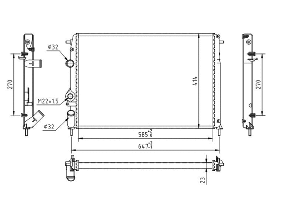 Radiateur, refroidissement du moteur HART 603 410