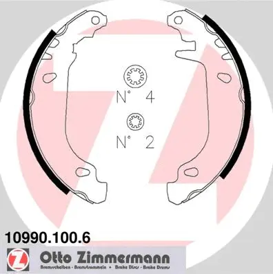 Jeu de mâchoires de frein ZIMMERMANN 10990.100.6