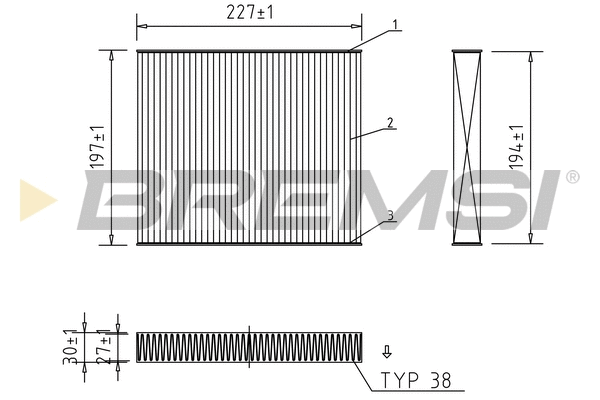 Filtre, air de l'habitacle BREMSI FC1526