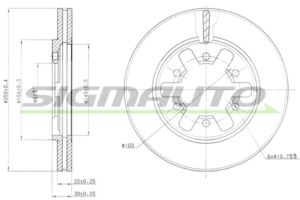 Disque de frein SIGMAUTO DBA626V