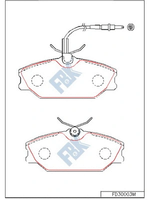 Kit de plaquettes de frein, frein à disque FBK FD30003M