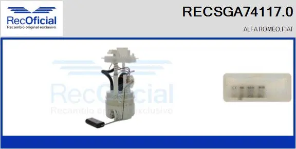 unité d'alimentation de carburant RECOFICIAL RECSGA74117.0