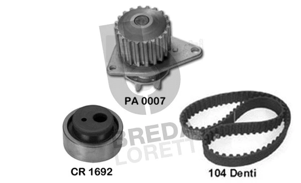 Pompe à eau + kit de courroie crantée BREDA LORETT KPA0107A