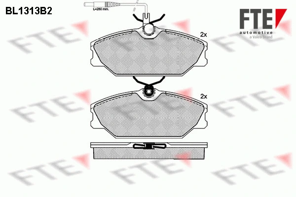 Kit de plaquettes de frein, frein à disque FTE 9010102