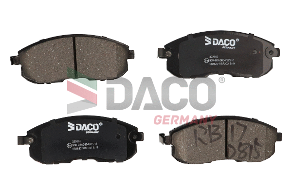 Kit de plaquettes de frein, frein à disque DACO Germany 322602