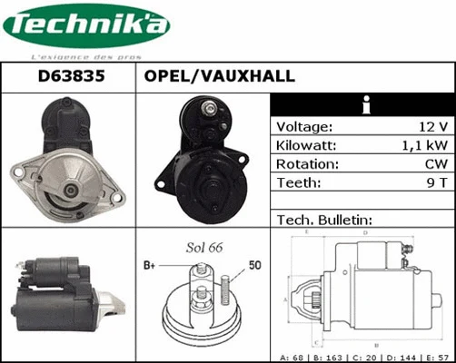Démarreur Technika D63835