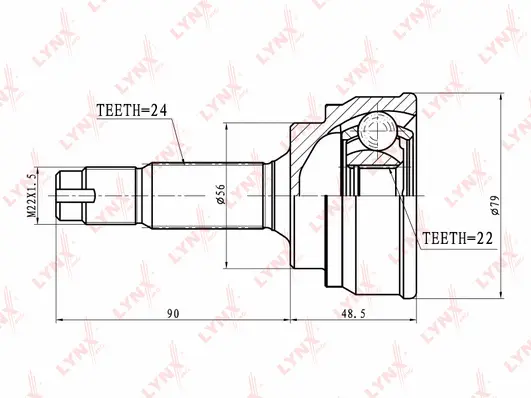 Jeu de joints, arbre de transmission LYNXAUTO CO-7534