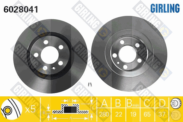 Disque de frein GIRLING 6028041