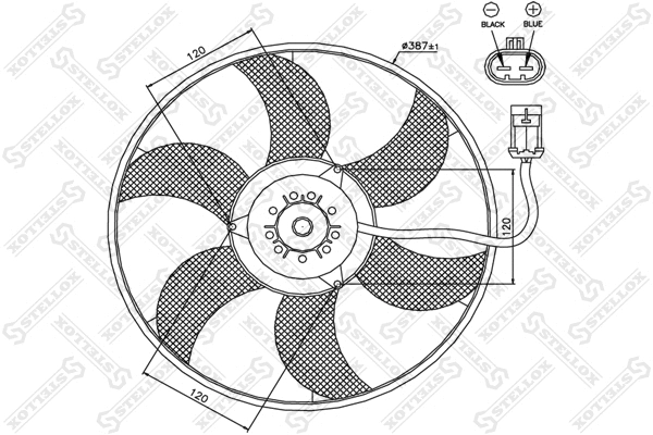 Ventilateur, refroidissement du moteur STELLOX 29-99308-SX