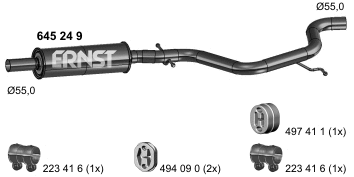 Silencieux central ERNST 645249