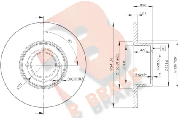 Disque de frein R BRAKE 78RBD20751