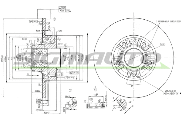 Disque de frein SIGMAUTO DBB623S