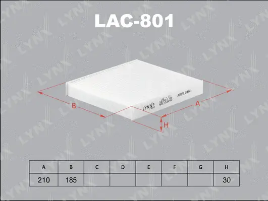 Filtre, air de l'habitacle LYNXAUTO LAC-801