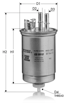 Filtre à carburant TECNECO FILTERS GS9910