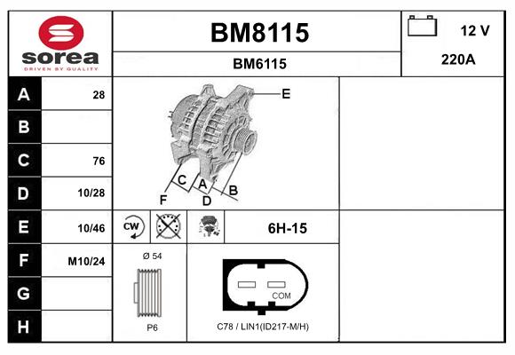 Alternateur SNRA BM8115