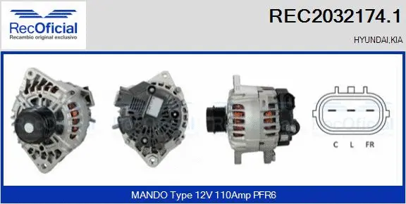 Alternateur RECOFICIAL REC2032174.1