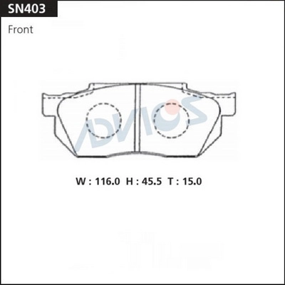 Kit de plaquettes de frein, frein à disque ADVICS SN403