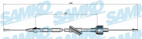 Tirette à câble, commande d'embrayage SAMKO C0104C