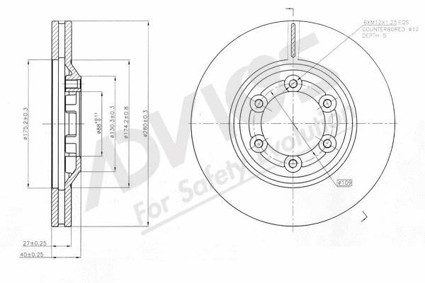 Disque de frein ADVICS-SEA J6F276