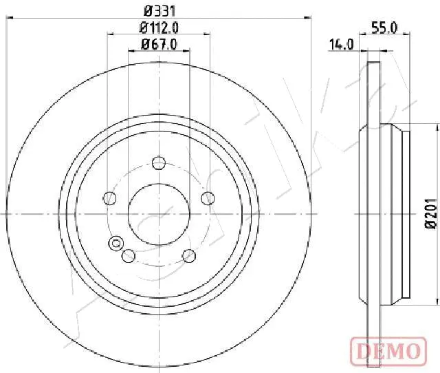 Disque de frein ASHIKA 61-00-0523C