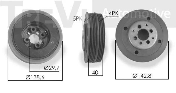 Poulie, vilebrequin TREVI AUTOMOTIVE PC1013