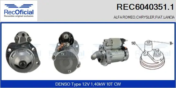 Démarreur RECOFICIAL REC6040351.1