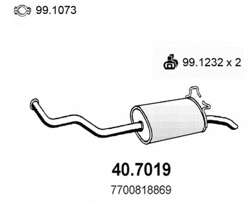 Silencieux arrière ASSO 40.7019
