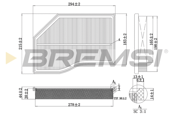 Filtre à air BREMSI FA0118
