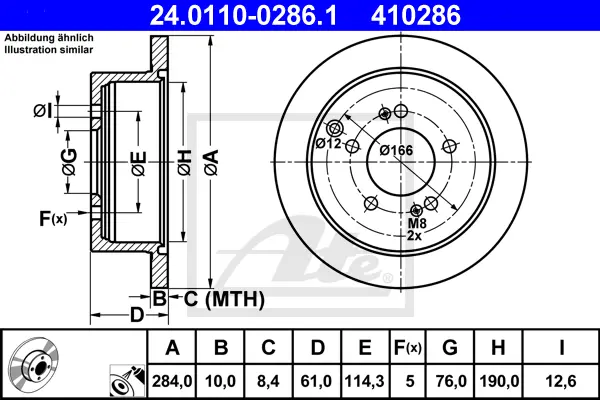 Disque de frein ATE-APAC 24.0110-0286.1