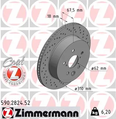 Disque de frein ZIMMERMANN 590.2824.52