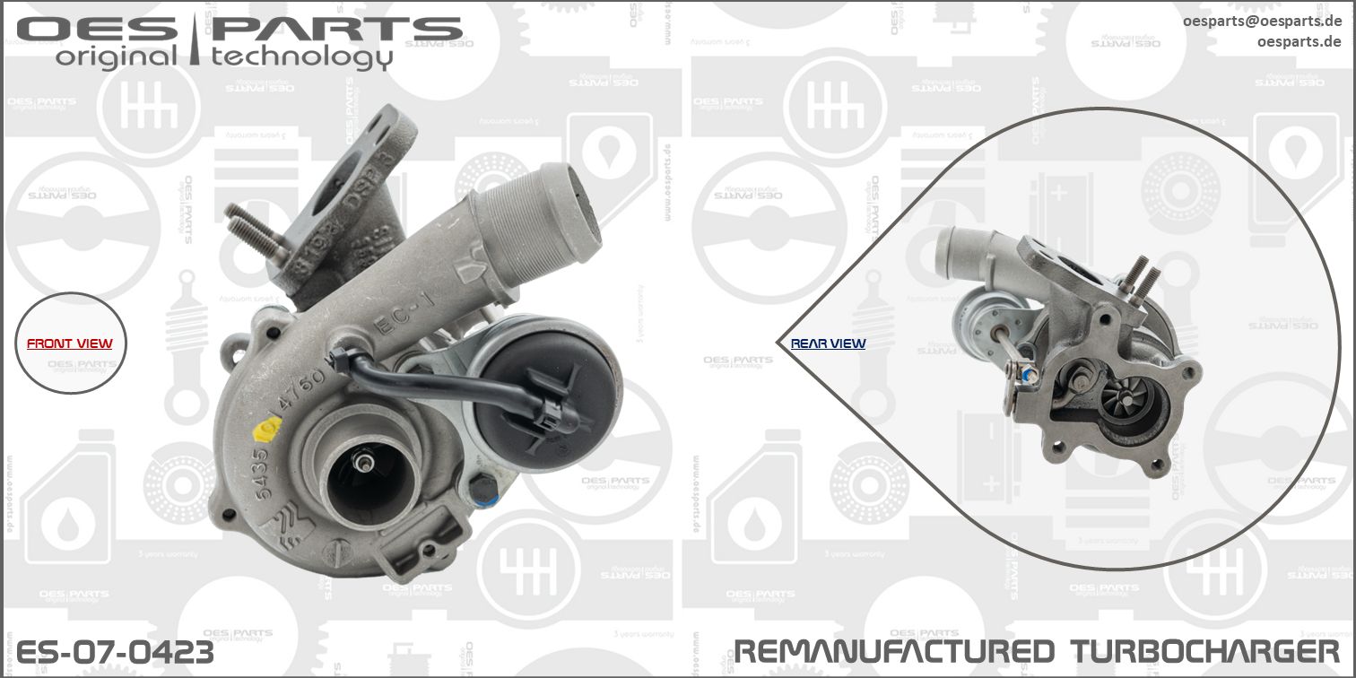 Turbocompresseur, suralimentation OES PARTS ES-07-0423