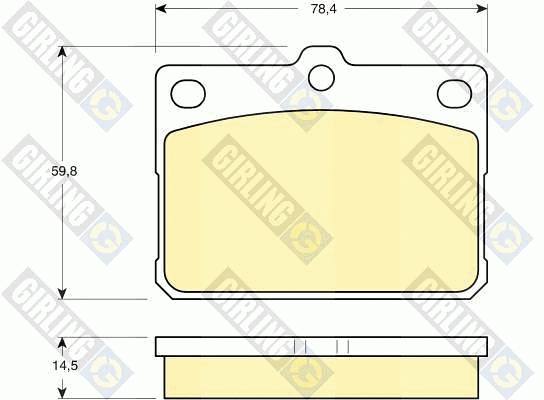 Kit de plaquettes de frein, frein à disque GIRLING 6102959