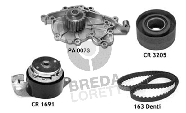 Pompe à eau + kit de courroie crantée BREDA LORETT KPA0398A