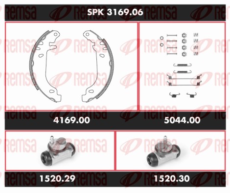 Kit de freins, freins à tambours REMSA SPK 3169.06