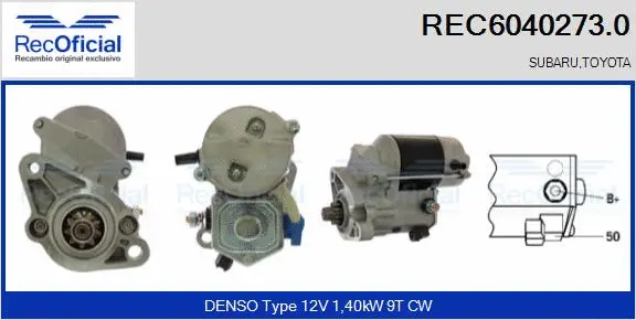 Démarreur RECOFICIAL REC6040273.0