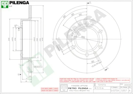 Disque de frein PILENGA 5357