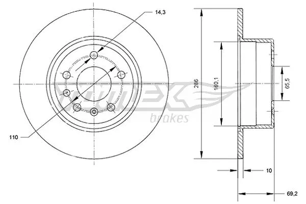 Disque de frein TOMEX Brakes TX 70-49
